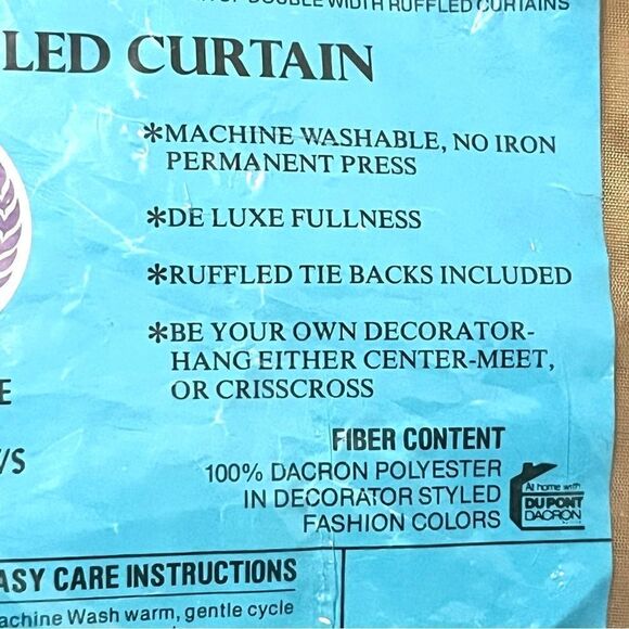 Vintage Dacron Voile Ruffled Curtain - Picture 4 of 6